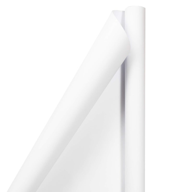 JAM Paper Gift Wrap - Matte Wrapping Paper - 50 Sq Ft Total (30 in x 10 Ft Each) - Matte White - 2 Rolls/Pack - Image 5